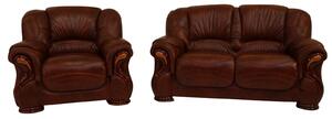 Susanna Handmade 2+1 Sofa Suite Italian Tabak Brown Real Leather