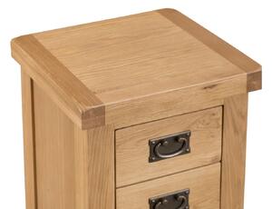 Chunky Oak 3 Drawer Small Bedside Cabinet