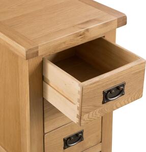 Chunky Oak 3 Drawer Small Bedside Cabinet