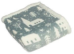 Festive Sofa Sherpa Fleece Throw | Christmas Bed Blanket | Roseland