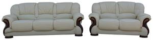 Susanna Handmade 3+2 Sofa Suite Italian Cream Real Leather