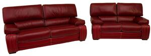 Livorno Handmade 3 Seater + 2 Seater Sofa Suite Genuine Italian Red Real Leather