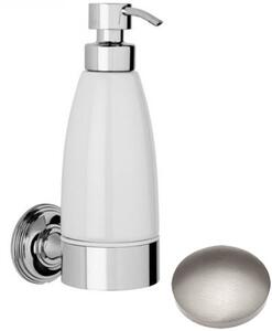 Samuel Heath Style Moderne Liquid Soap Dispenser White Ceramic N6647W Stainless Steel Finish