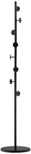 HOMCOM Coat Rack Free Standing Hall Tree with 8 Round Disc Hooks for Clothes, Hats,Purses, Steel Entryway Coat Stand with Marble Base, Black