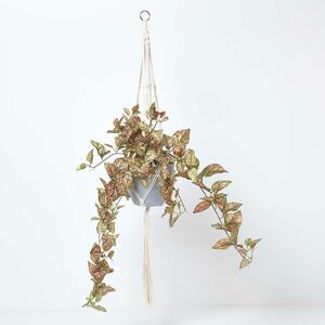 Homescapes Artificial Hanging Basket Hanging Ivy Plant with Rope 95 cm