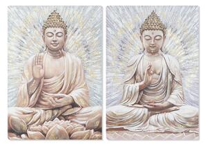 Painting Home ESPRIT Buddha Oriental 70 x 3 x 100 cm (2 Units)