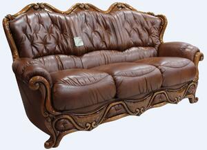 Dante Original 3 Seater Sofa Settee Italian Tabak Brown Real Leather