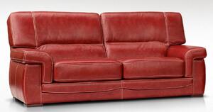 Siena Custom Made 3 Seater Settee Sofa Italian Red Real Leather