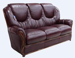 Juliet Handmade 3 Seater Sofa Settee Genuine Italian Burgandy Real Leather