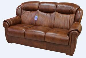 Palermo Handmade 3 Seater Sofa Settee Genuine Italian Tabak Brown Real Leather