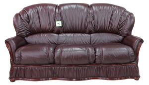 Bologna Handmade 3 Seater Sofa Genuine Italian Buffalo Burgandy Real Leather