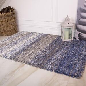 Blue Ombre Stripe Shaggy Rug for Living Room | Murano
