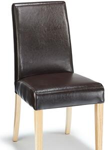 Florence Chair Brown Bonded Leather Oak Frame Legs