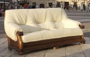 Guadalet Handmade 3 Seater Sofa Settee Italian Hielo Real Leather