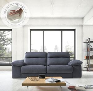 Ariel Genuine 2 Seater Memory Foam Seat Italian Grey Fabric Sofa