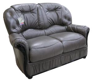 Debora Handmade 2 Seater Sofa Settee Genuine Italian Dark Grey Real Leather