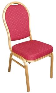 Brelone Set Of 4 Rounded Chairs Red Gold Frame