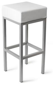 Caby Square Bar Stool White Fixed Height