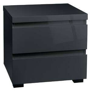 Puro Charcoal High Gloss Bedside Cabinet