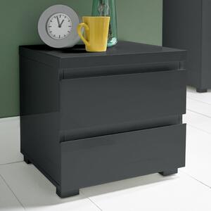 Puro Charcoal High Gloss Bedside Cabinet
