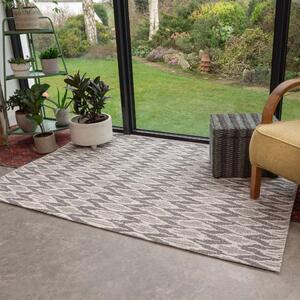 Grey Stripe Woven Sustainable Recycled Cotton Rug | Kendall