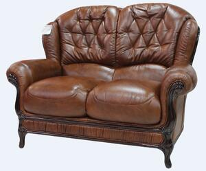 Venice Handmade 2 Seater Sofa Settee Genuine Italian Tabak Brown Real Leather