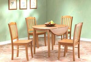Wood Round Extending Table 4 Chairs