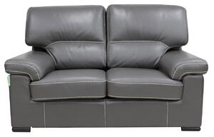 Patrick Handmade Contemporary 2 Seater Sofa Italian Grey Real Leather