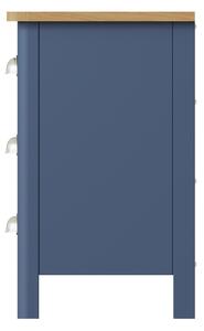 Rutland Oak Top Blue 3 Drawer Bedside Cabinet