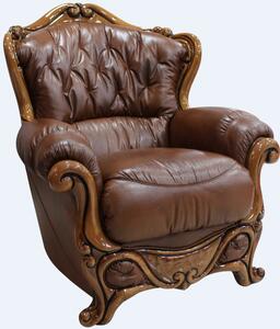Dante Handmade Sofa Armchair Genuine Italian Tabak Brown Real Leather