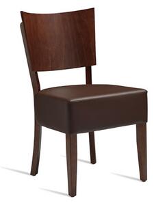 Beethoven Dark Walnut Coloured Frame Faux Leather -