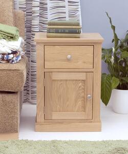 Alex Oak One Door One Drawer Lamp Table - Assembled