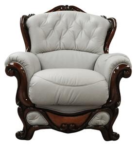 Dante Handmade Armchair Sofa Settee Italian Light Grey Real Leather