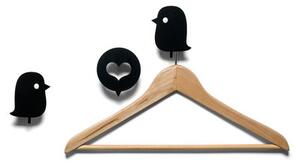 Oiseaux et cœur Hook - 3 coat-pegs by Domestic Black