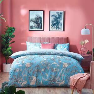 Furn Colony Palm Tropical Kingsize Duvet Cover Bedding Set Pool Blue