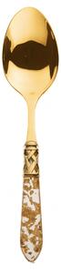 ALADDIN GOLD VEGETABLE & MEAT SERVING SPOON - Ivory