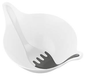 Leaf Salad bowl - / 4 L - With utensils by Koziol White