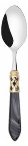 ALADDIN GOLD-PLATED RING 6 COFFEE & TEA SPOONS - Onyx