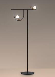 Yanzi LED Floor lamp - / Brass & glass by Artemide Black