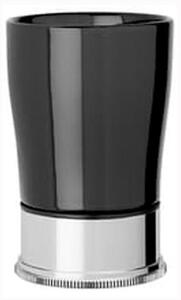 Samuel Heath Style Moderne Freestanding Black Ceramic Tumbler Holder N6665B Chrome Plated