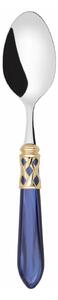 ALADDIN GOLD-PLATED RING 6 COFFEE & TEA SPOONS - Blue