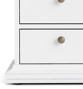 Paris White 2 Drawers Bedside Table