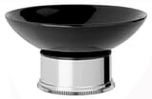 Samuel Heath Style Moderne Freestanding Black Ceramic Soap Holder N6664B Chrome Plated