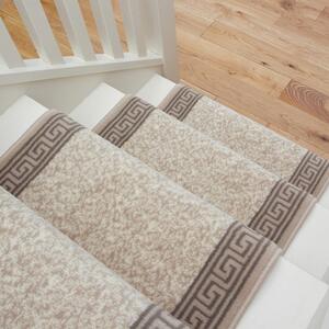 Cream Bordered Stair Carpet Runner - Cut to Measure | Scala