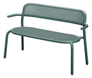 Toní Bankski Bench with backrest - / L 127 cm - Perforated aluminium by Fatboy Green