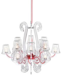 RockCoco 12.0 Pendant - Ø 78 cm - 12 included bulbs by Fatboy Red/Transparent