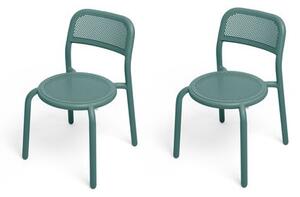 Toní Stacking chair - / Set of 2 - Perforated aluminium by Fatboy Green