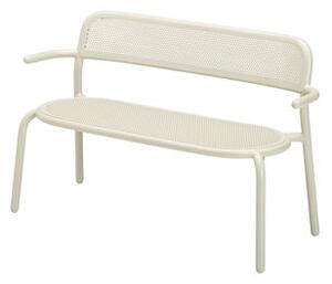 Toní Bankski Bench with backrest - / L 127 cm - Perforated aluminium by Fatboy Beige