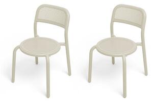 Toní Stacking chair - / Set of 2 - Perforated aluminium by Fatboy Beige