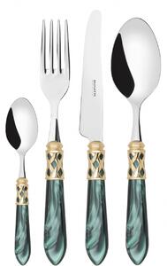 ALADDIN GOLD-PLATED RING CUTLERY SET 24 - Green